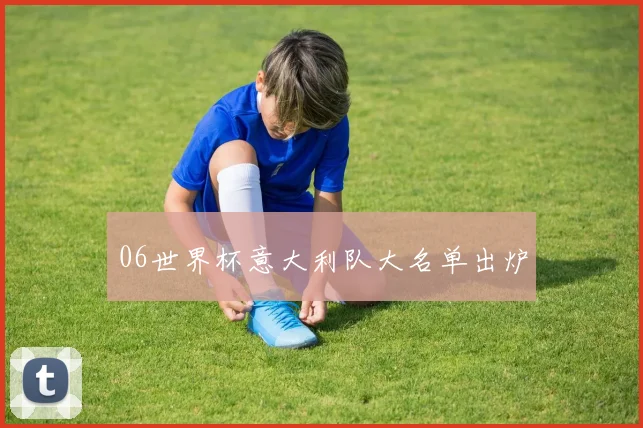 06世界杯意大利队大名单出炉